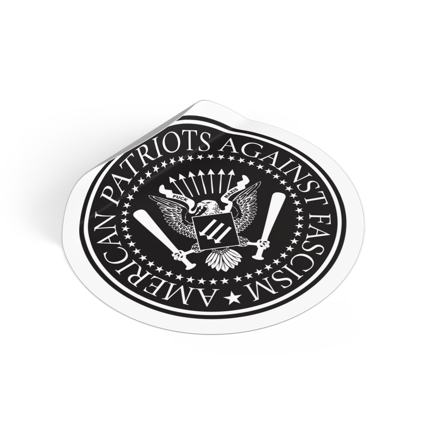 Patriotes américains contre le fascisme – Autocollants ronds en vinyle