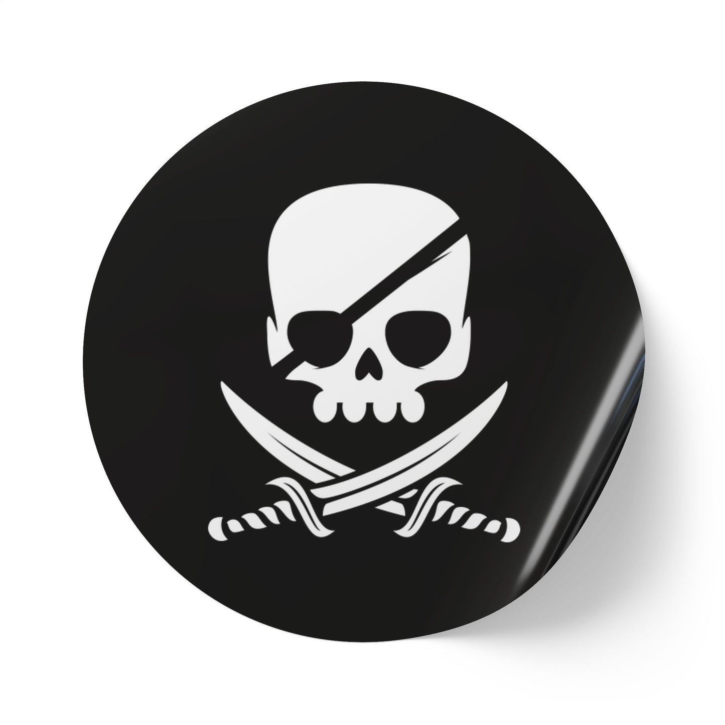 Rouleaux d'étiquettes autocollantes rondes motif crâne de pirate