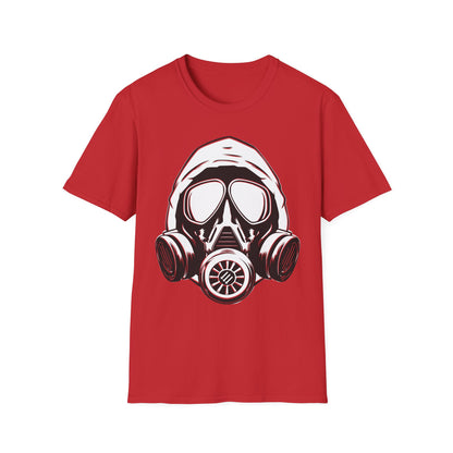 Hooded Antifa Gasmask Three Arrows T-shirt