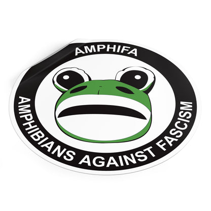 Amphifa – Amphibians Against Fascism – Round Vinyl Sticker