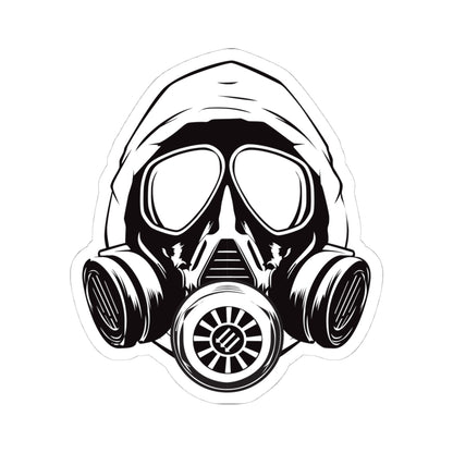 Hooded Antifa Gasmask Three Arrows - Kiss-Cut Sticker