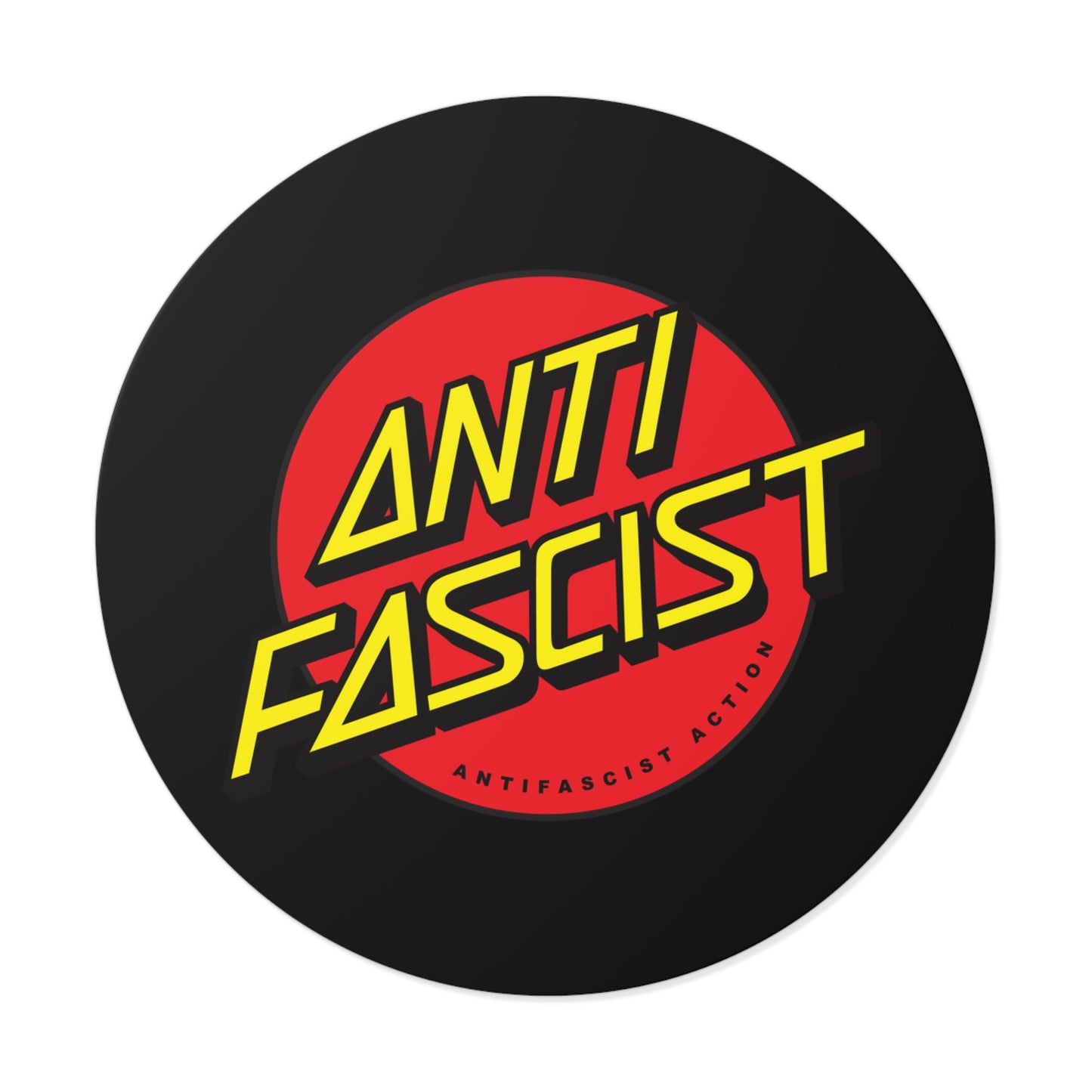 Antifascist Action - Round Vinyl Stickers