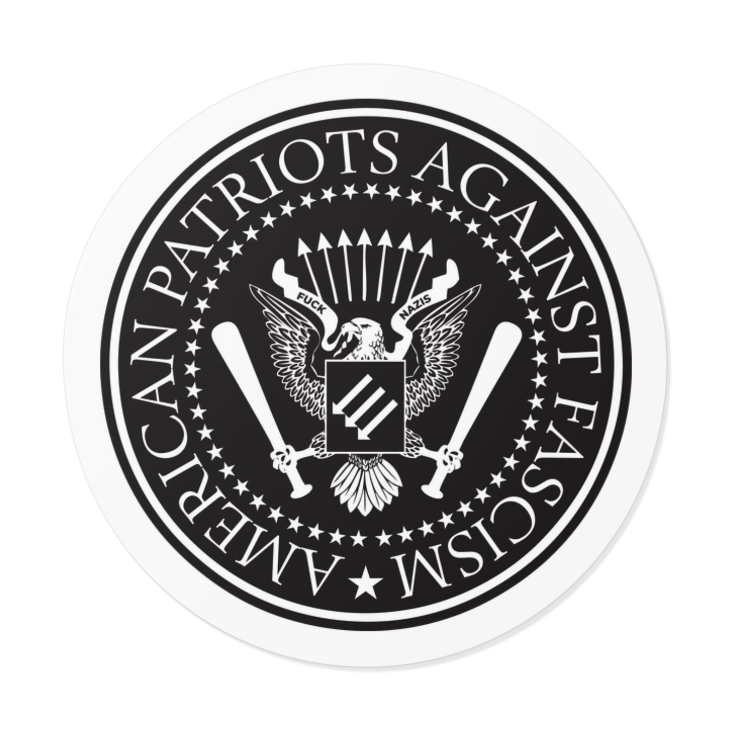Patriotes américains contre le fascisme – Autocollants ronds en vinyle