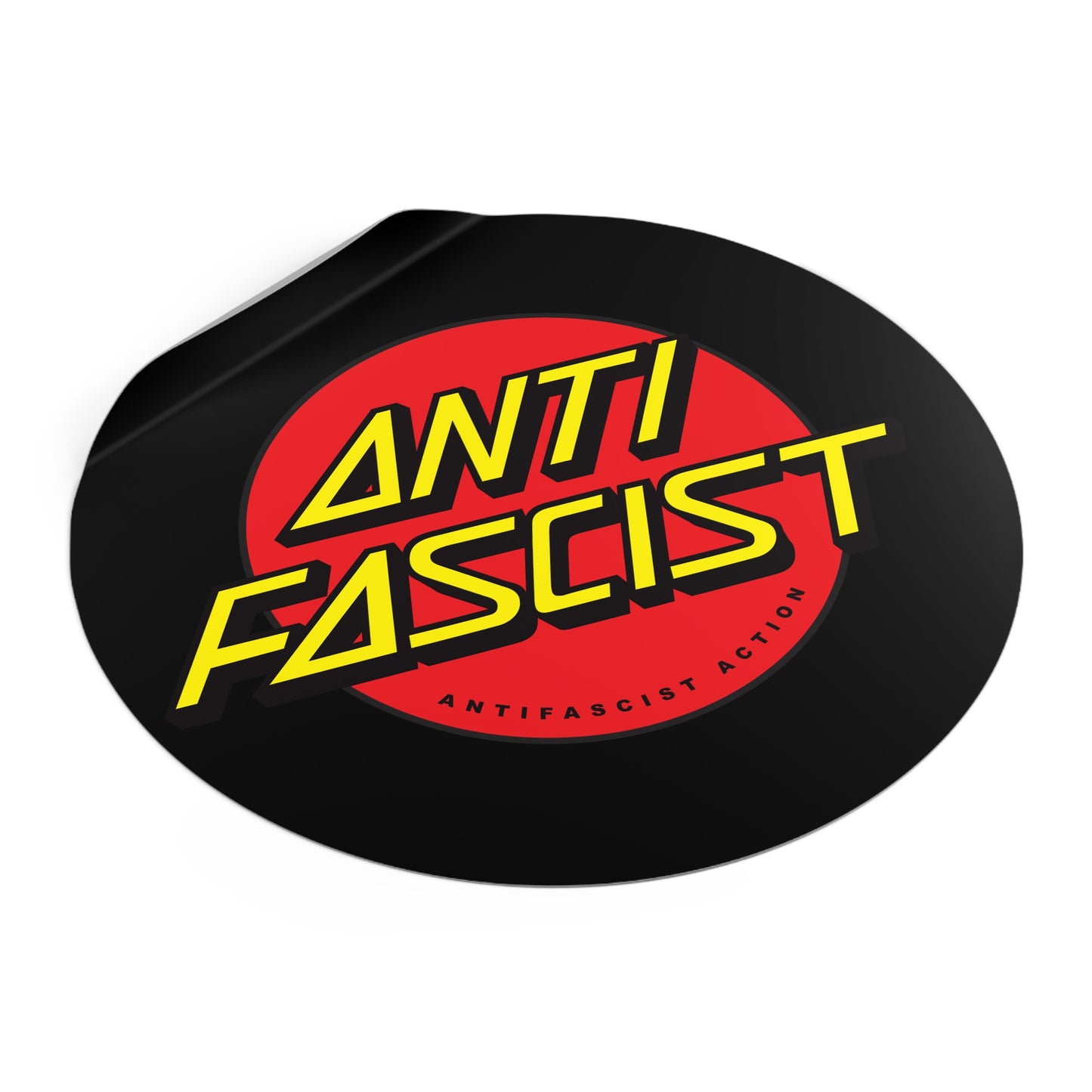 Antifascist Action - Round Vinyl Stickers