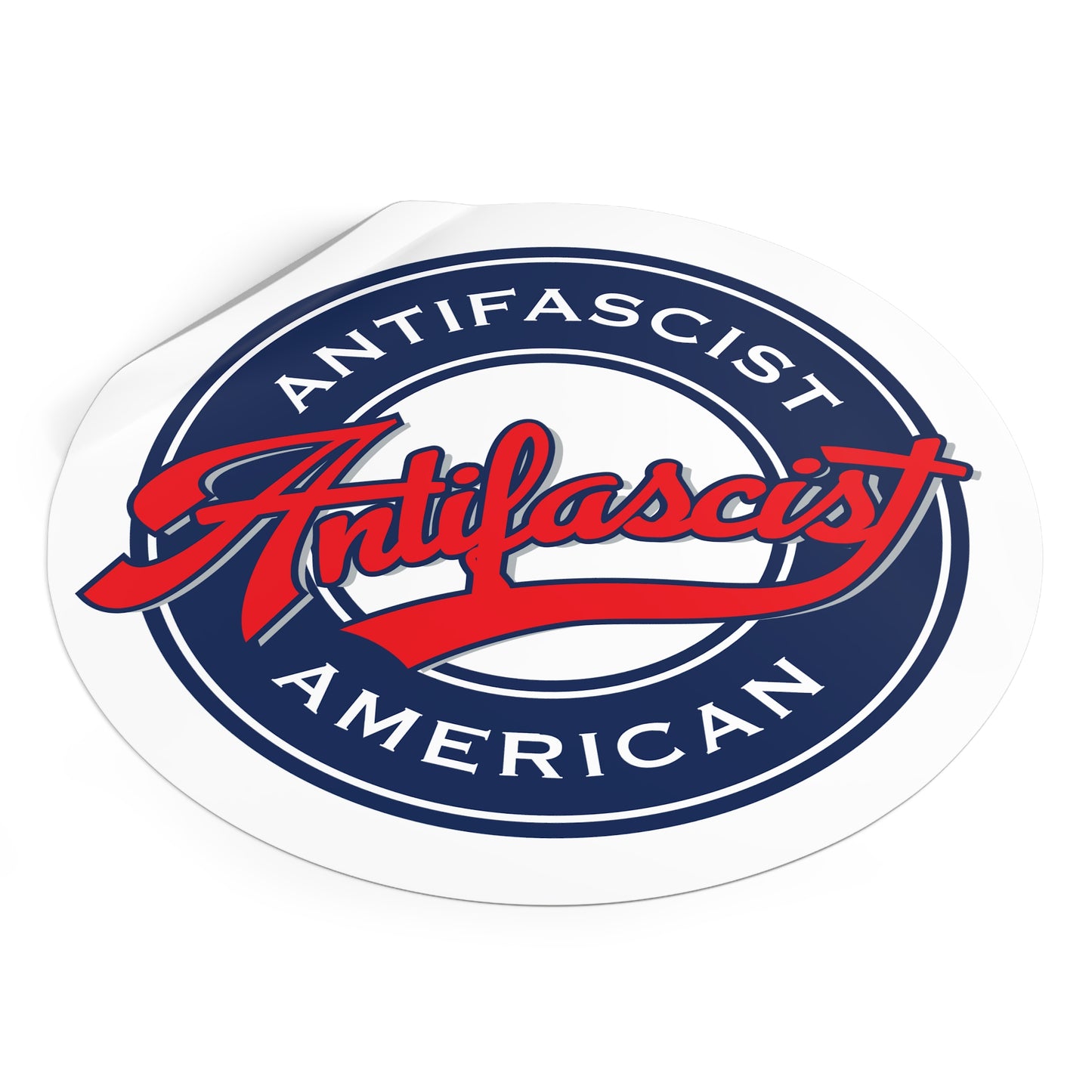 Antifascist American - Round Vinyl Stickers