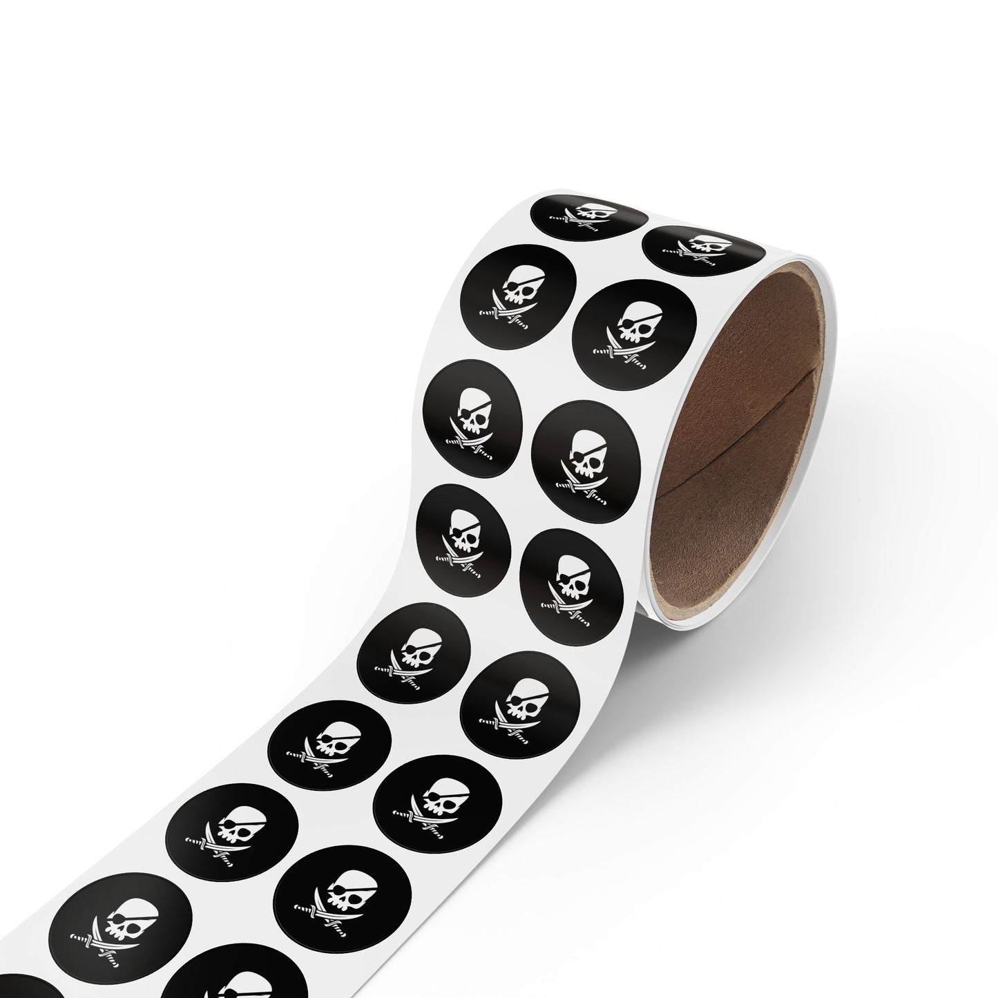 Rouleaux d'étiquettes autocollantes rondes motif crâne de pirate
