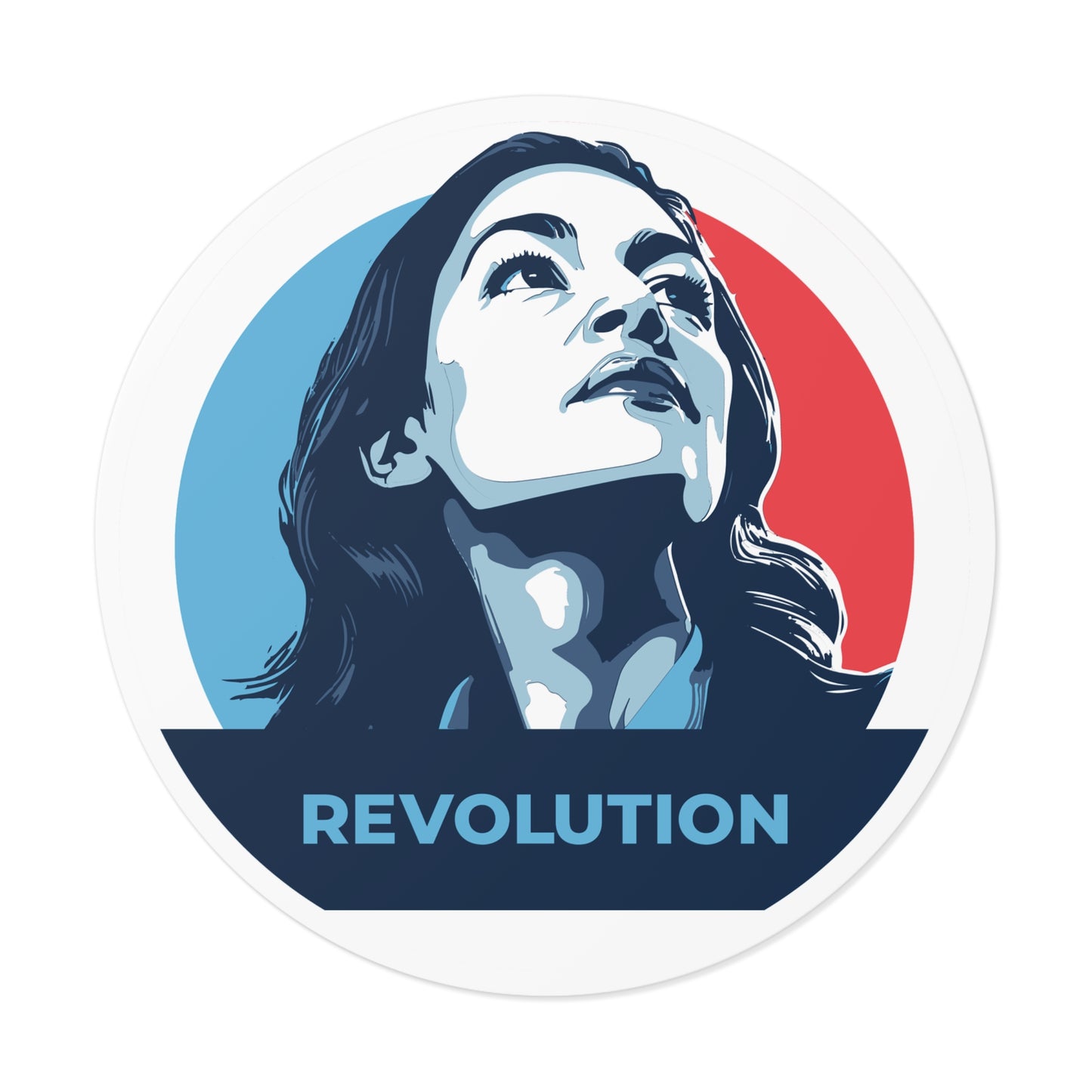 Alexandria Ocasio-Cortez AOC Revolution – Round Vinyl Sticker