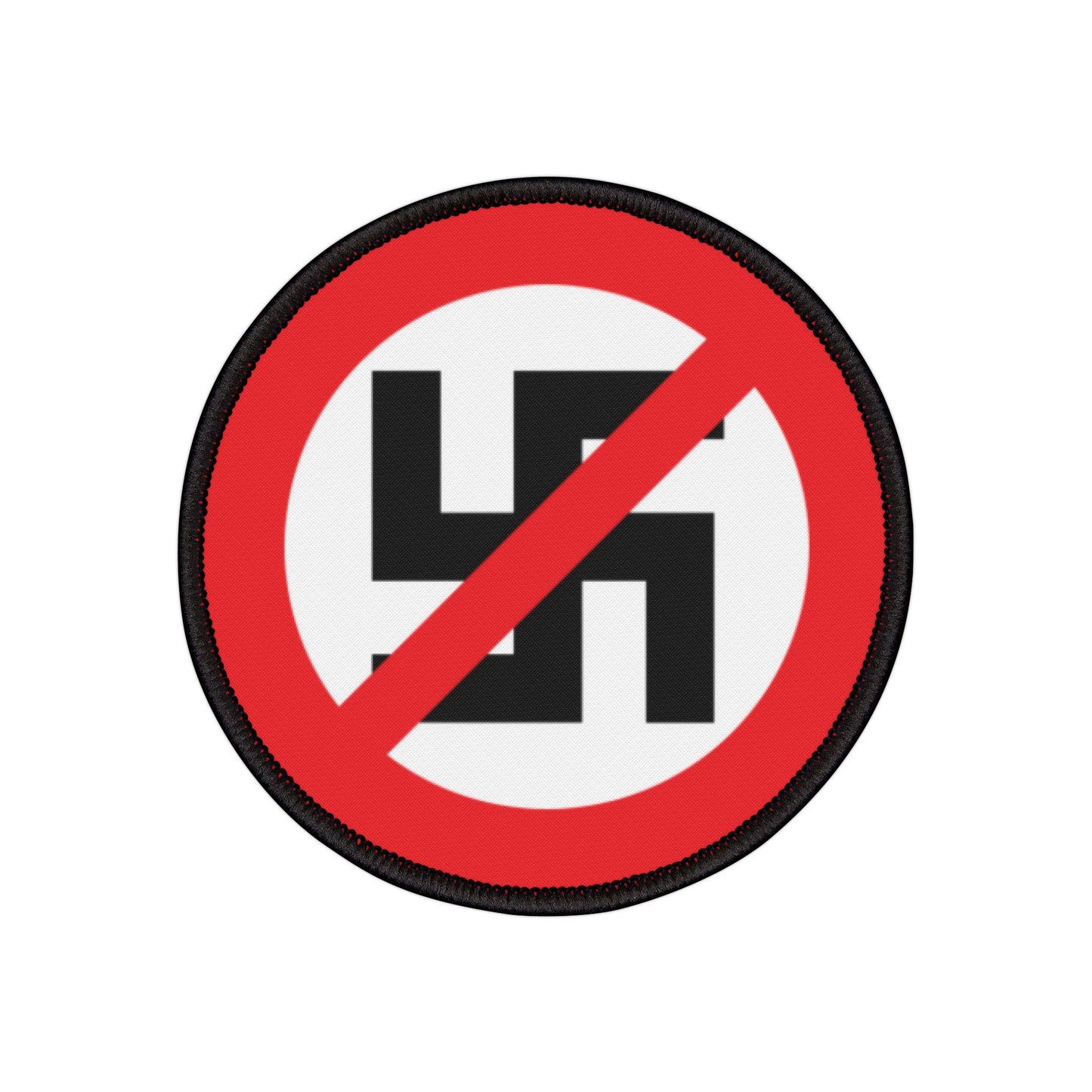 Écusson thermocollant anti-nazi – Badge rond brodé antifasciste pour vestes, sacs et gilets – Écusson d'activiste pro-démocratie pour la résistance et les mouvements de défense des droits civiques