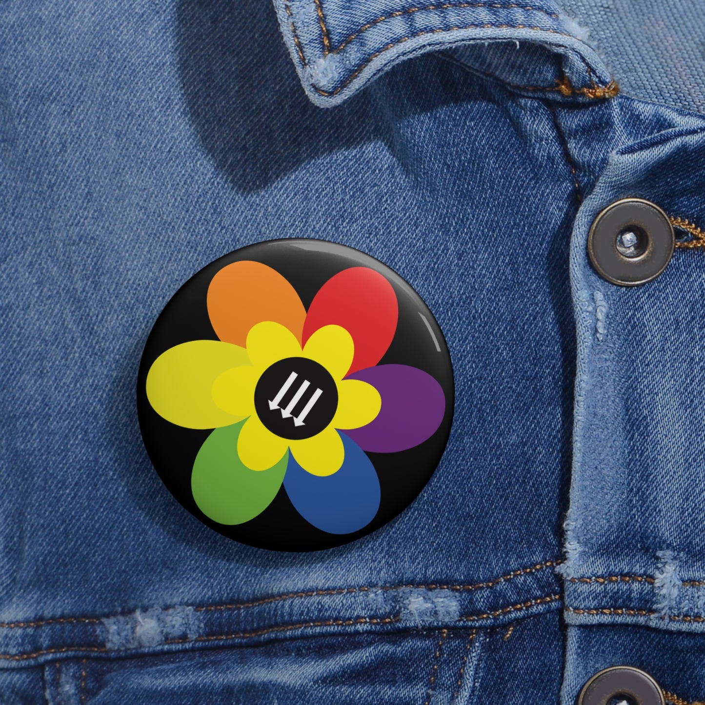 Flower Power Pin Button