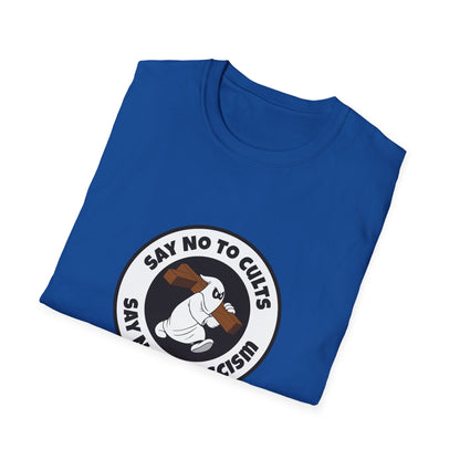 Say No to Cults – Anti-Fascism Satire T-Shirt