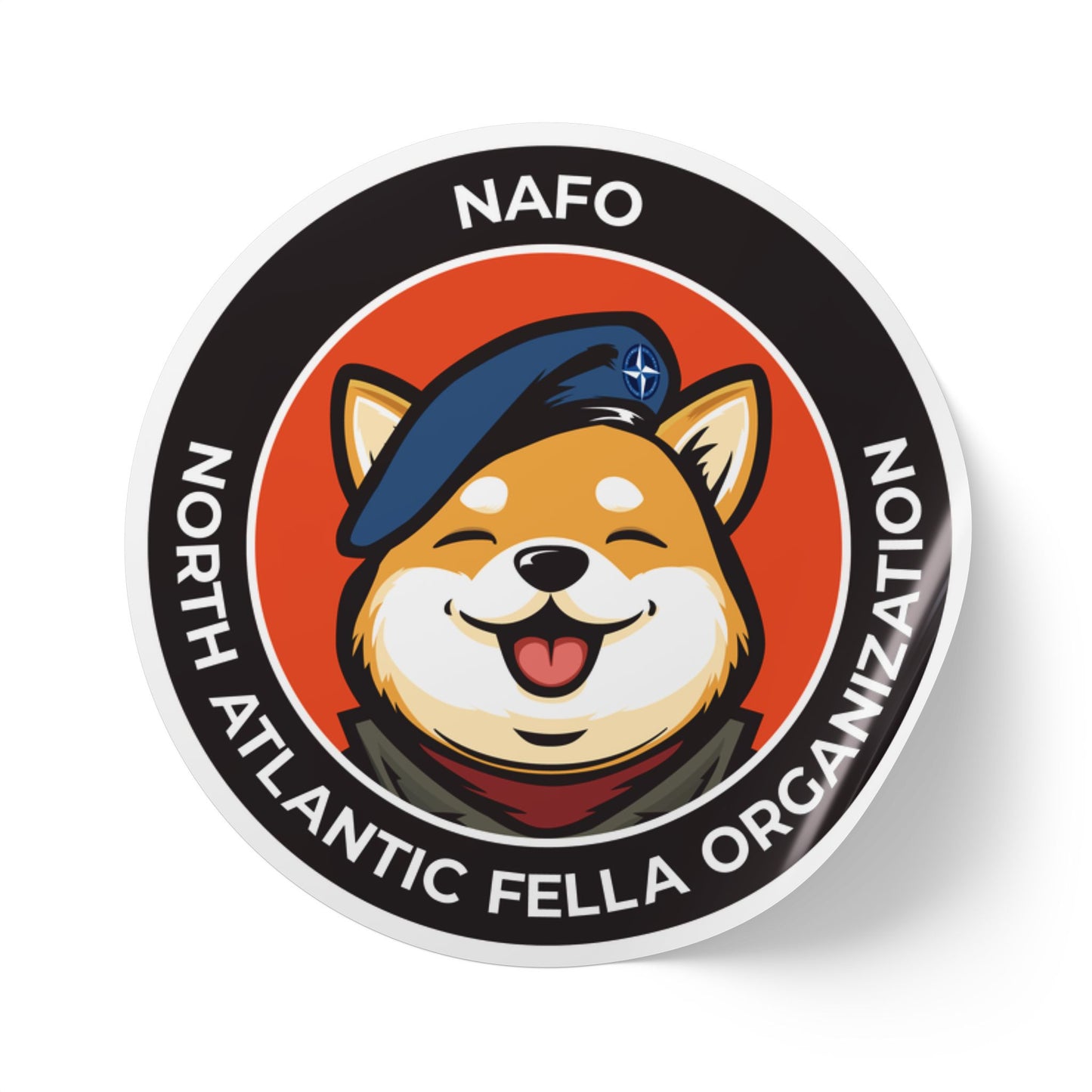 NAFO - North Atlantic Fella Organization - Round Vinyl Sticker Label Rolls - Anti Trump Protest "No Kings" Antifascist Decals