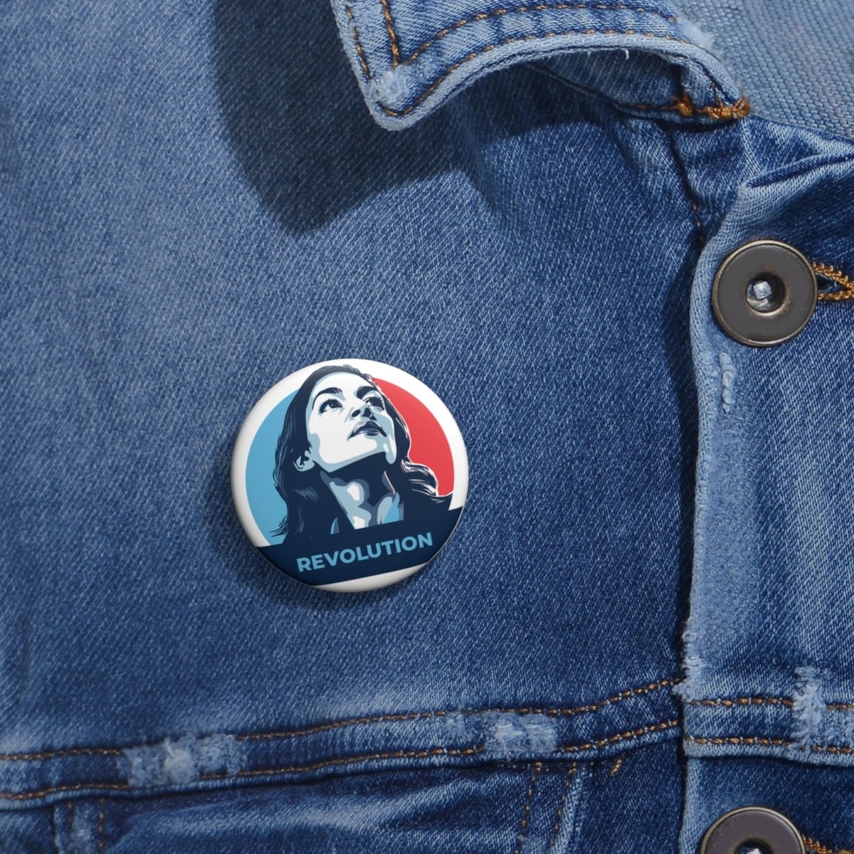 Free Oppression - Accessories - Alexandria Ocasio - Cortez Revolution - Pin Button