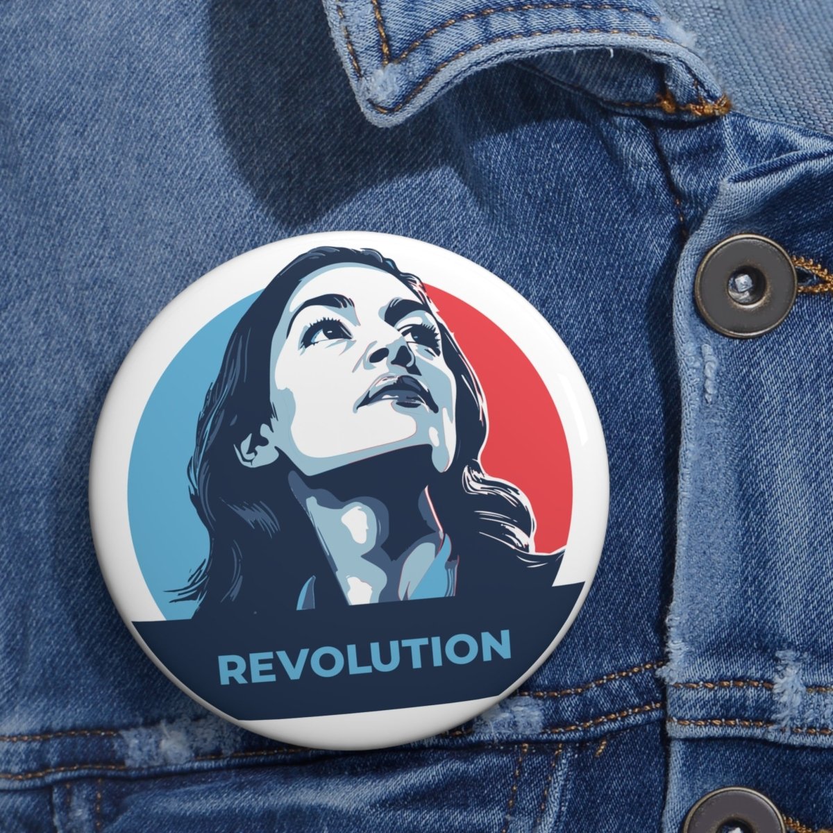 Free Oppression - Accessories - Alexandria Ocasio - Cortez Revolution - Pin Button
