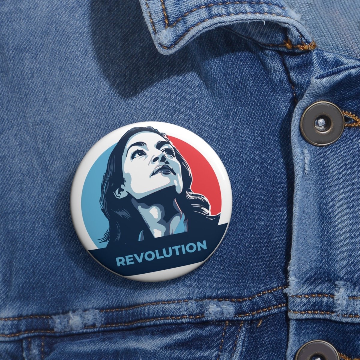 Free Oppression - Accessories - Alexandria Ocasio - Cortez Revolution - Pin Button