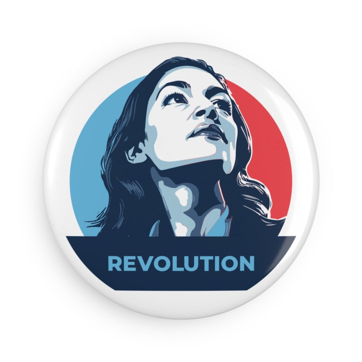 Free Oppression - Home Decor - Alexandria Ocasio - Cortez Revolution - Round Button Magnet