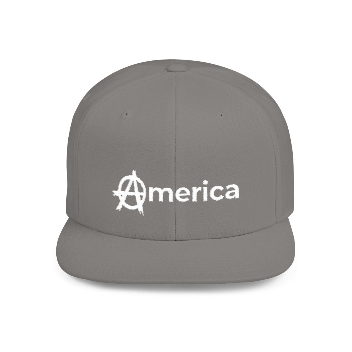 Free Oppression - Hats - America – Flat Bill Snapback Hat – Adjustable Hat Featuring Anarchy Symbol Design for Political Expression