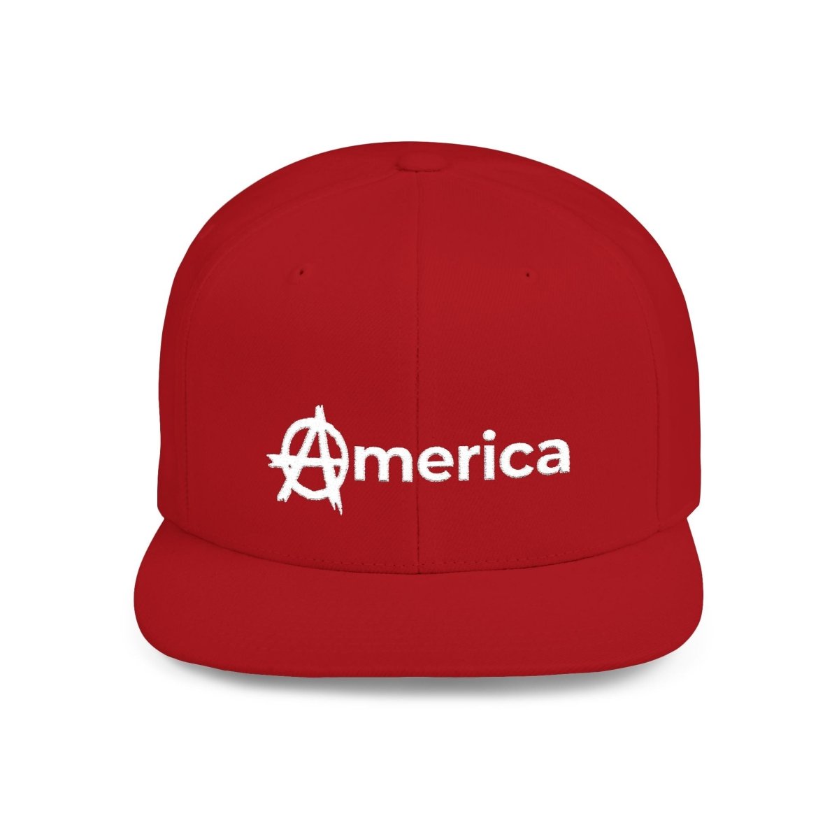 Free Oppression - Hats - America – Flat Bill Snapback Hat – Adjustable Hat Featuring Anarchy Symbol Design for Political Expression