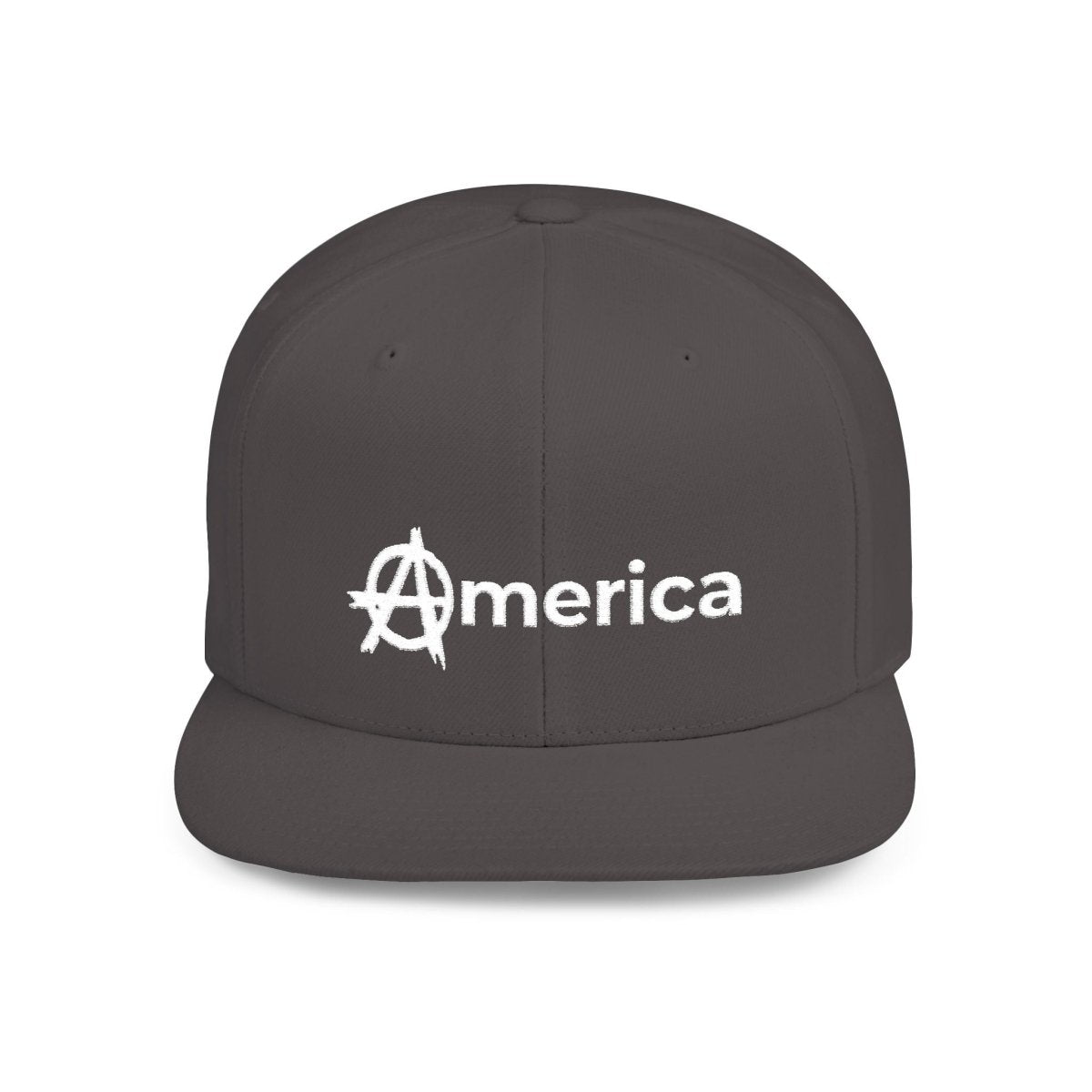 Free Oppression - Hats - America – Flat Bill Snapback Hat – Adjustable Hat Featuring Anarchy Symbol Design for Political Expression