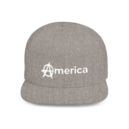 Free Oppression - Hats - America – Flat Bill Snapback Hat – Adjustable Hat Featuring Anarchy Symbol Design for Political Expression