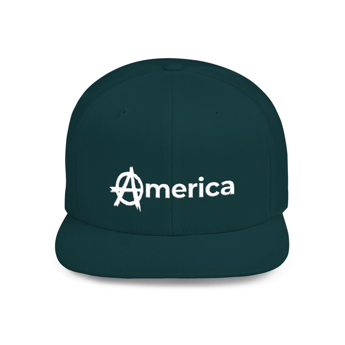 Free Oppression - Hats - America – Flat Bill Snapback Hat – Adjustable Hat Featuring Anarchy Symbol Design for Political Expression