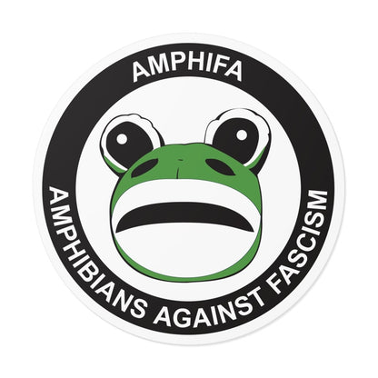 Free Oppression - Stickers - Amphifa – Amphibians Against Fascism – Portland Frog Round Vinyl Sticker