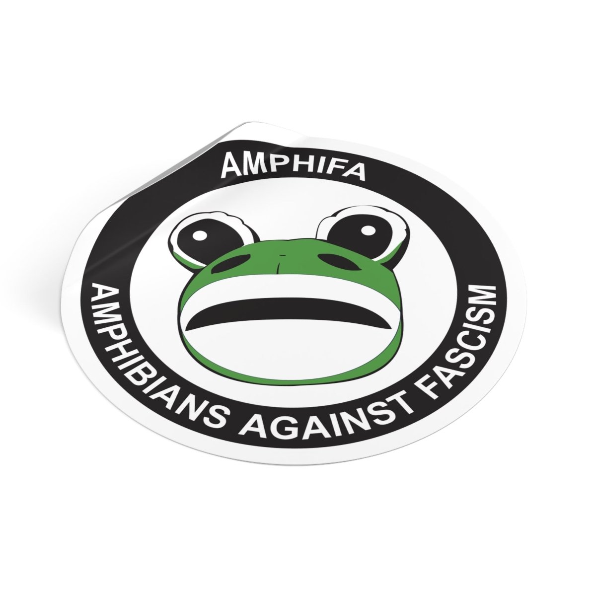 Free Oppression - Stickers - Amphifa – Amphibians Against Fascism – Portland Frog Round Vinyl Sticker
