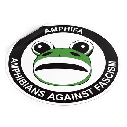 Free Oppression - Stickers - Amphifa – Amphibians Against Fascism – Portland Frog Round Vinyl Sticker