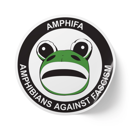Free Oppression - Stickers - Amphifa – Amphibians Against Fascism – Portland Frog Round Vinyl Sticker