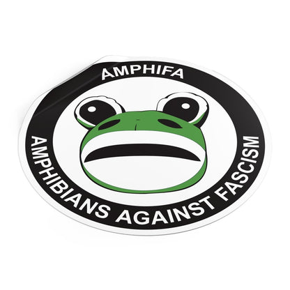 Free Oppression - Stickers - Amphifa – Amphibians Against Fascism – Portland Frog Round Vinyl Sticker