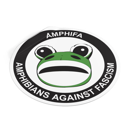 Free Oppression - Stickers - Amphifa – Amphibians Against Fascism – Portland Frog Round Vinyl Sticker