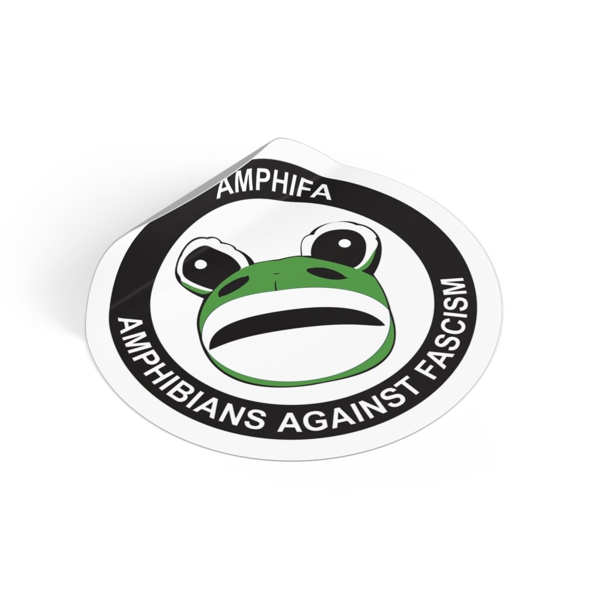 Free Oppression - Stickers - Amphifa – Amphibians Against Fascism – Portland Frog Round Vinyl Sticker