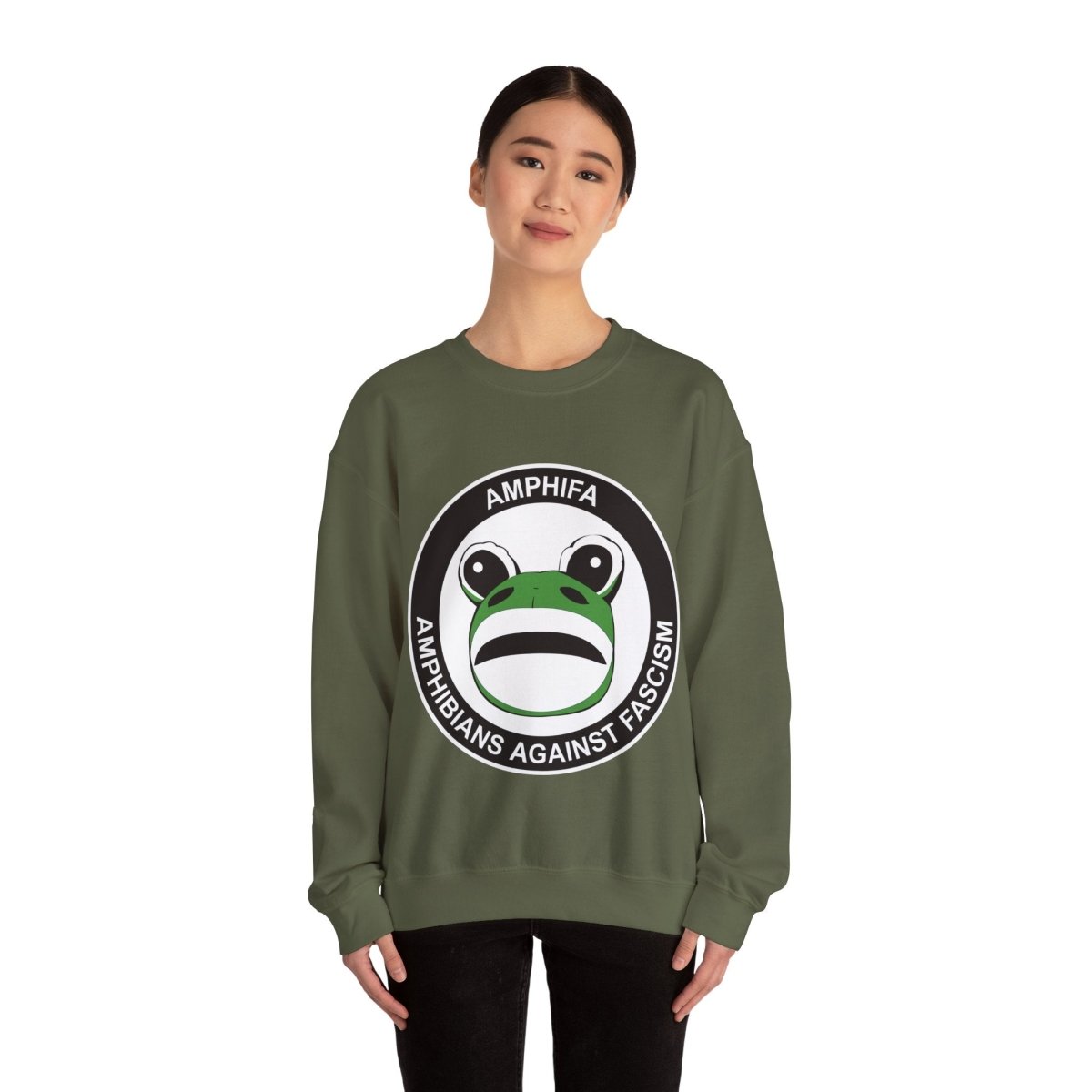 Free Oppression - Sweatshirt - Amphifa Amphibians Against Fascism - Portland Frog Sweatshirt