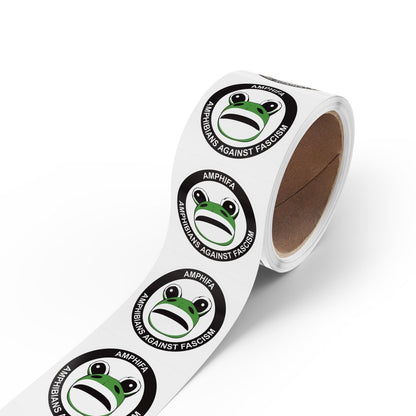 Free Oppression - Sticker Roll - Amphifa – Amphibians Against Fascism – Round Sticker Roll - Portland Frog Protest Decal