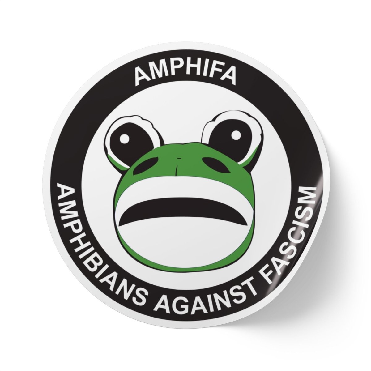 Free Oppression - Sticker Roll - Amphifa – Amphibians Against Fascism – Round Sticker Roll - Portland Frog Protest Decal