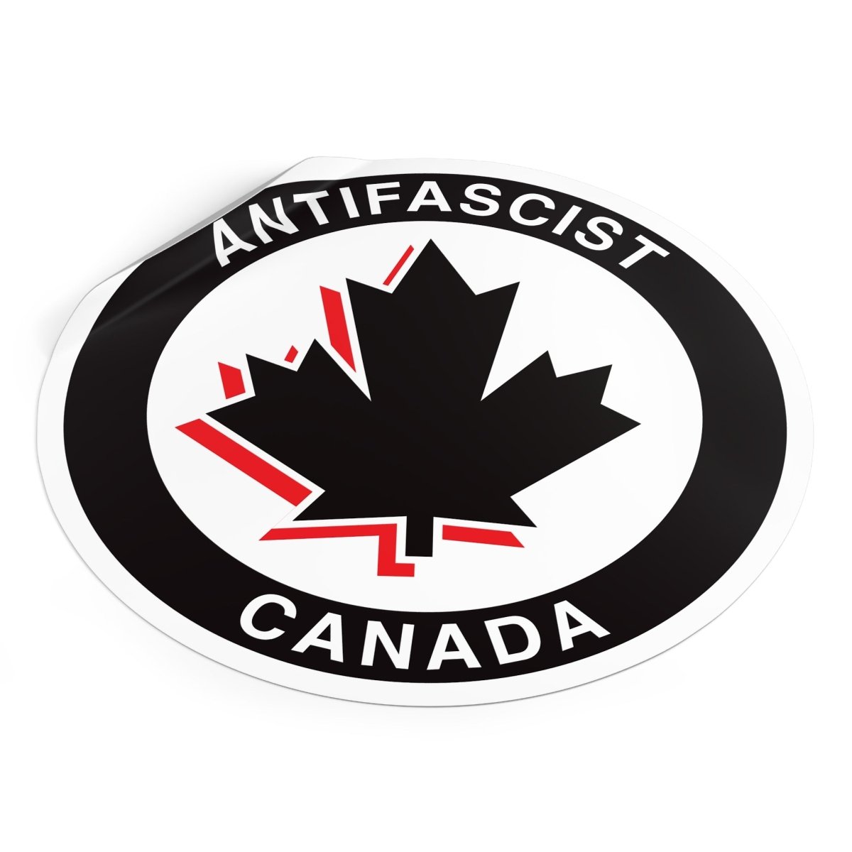 Antifascist Canada – Round Vinyl Sticker - Stickers - Free Oppression