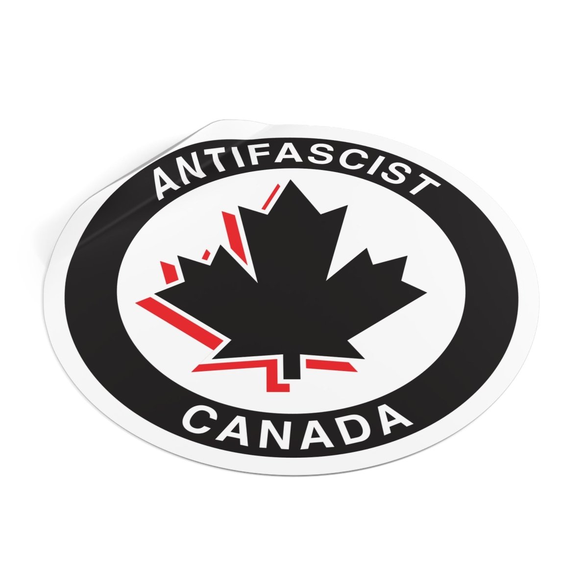 Antifascist Canada – Round Vinyl Sticker - Stickers - Free Oppression