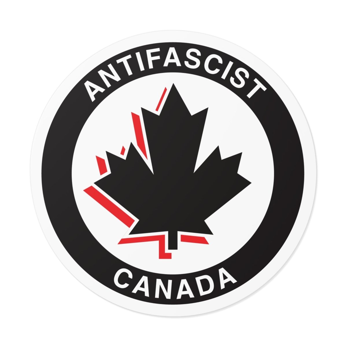Antifascist Canada – Round Vinyl Sticker - Stickers - Free Oppression