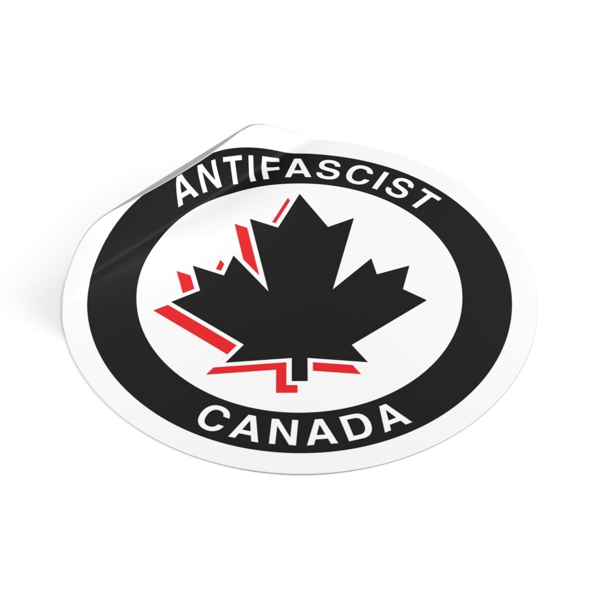 Antifascist Canada – Round Vinyl Sticker - Stickers - Free Oppression