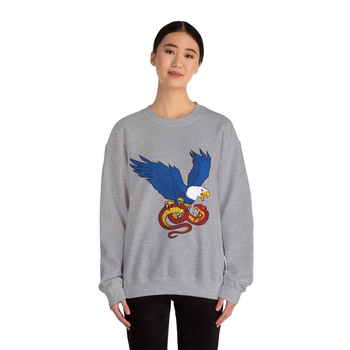 Free Oppression - Sweatshirt - Democracy Eagle vs. Fascist Snake – Anti - Fascist Symbol Sweatshirt