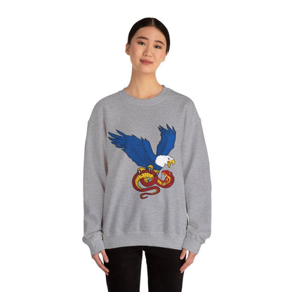 Free Oppression - Sweatshirt - Democracy Eagle vs. Fascist Snake – Anti - Fascist Symbol Sweatshirt