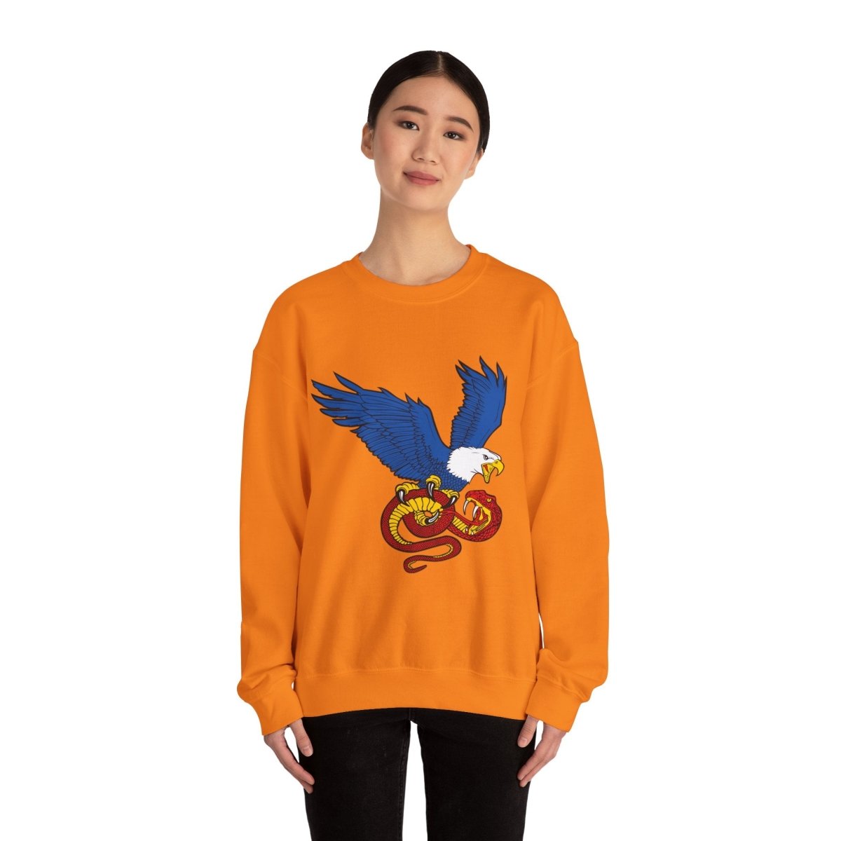 Free Oppression - Sweatshirt - Democracy Eagle vs. Fascist Snake – Anti - Fascist Symbol Sweatshirt
