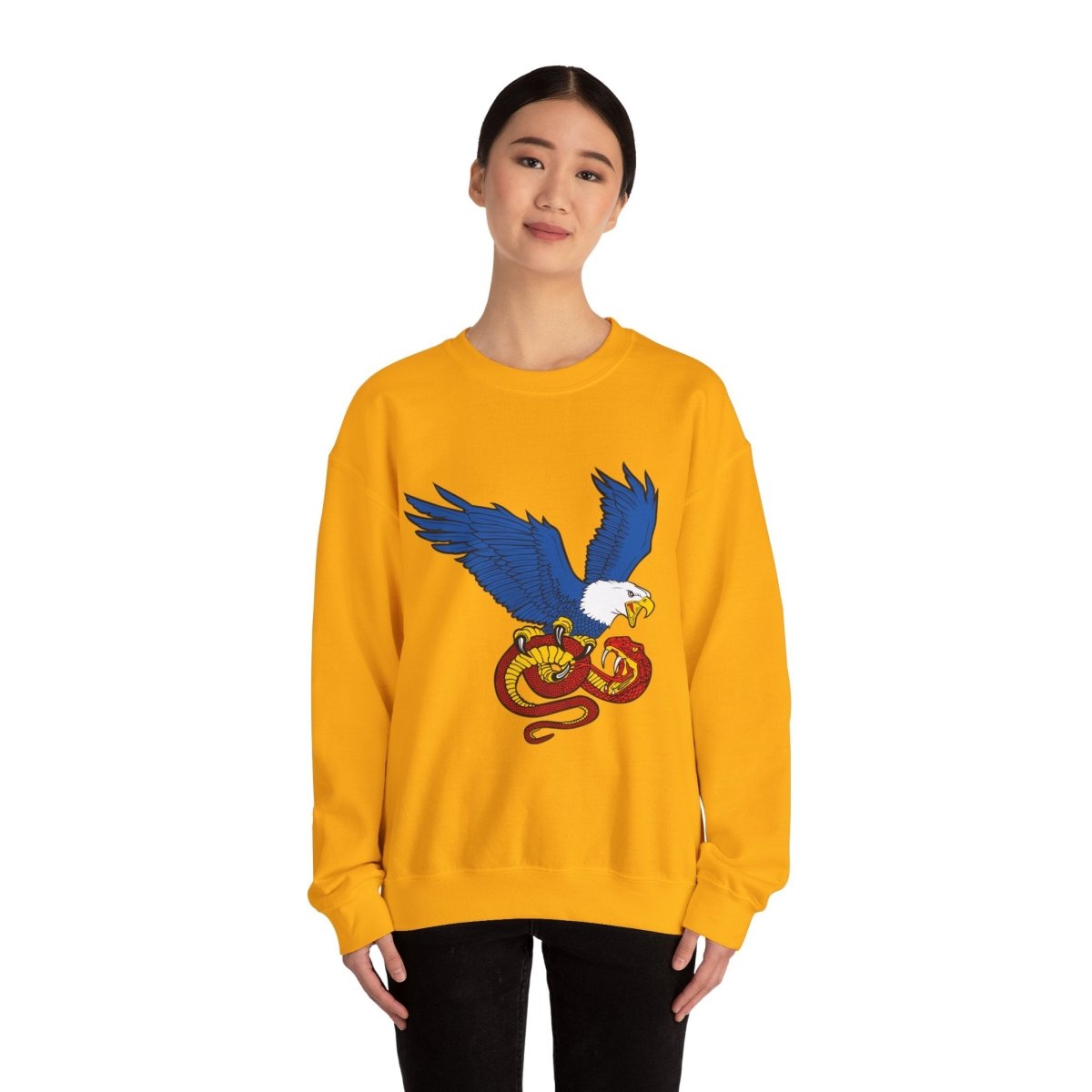 Free Oppression - Sweatshirt - Democracy Eagle vs. Fascist Snake – Anti - Fascist Symbol Sweatshirt