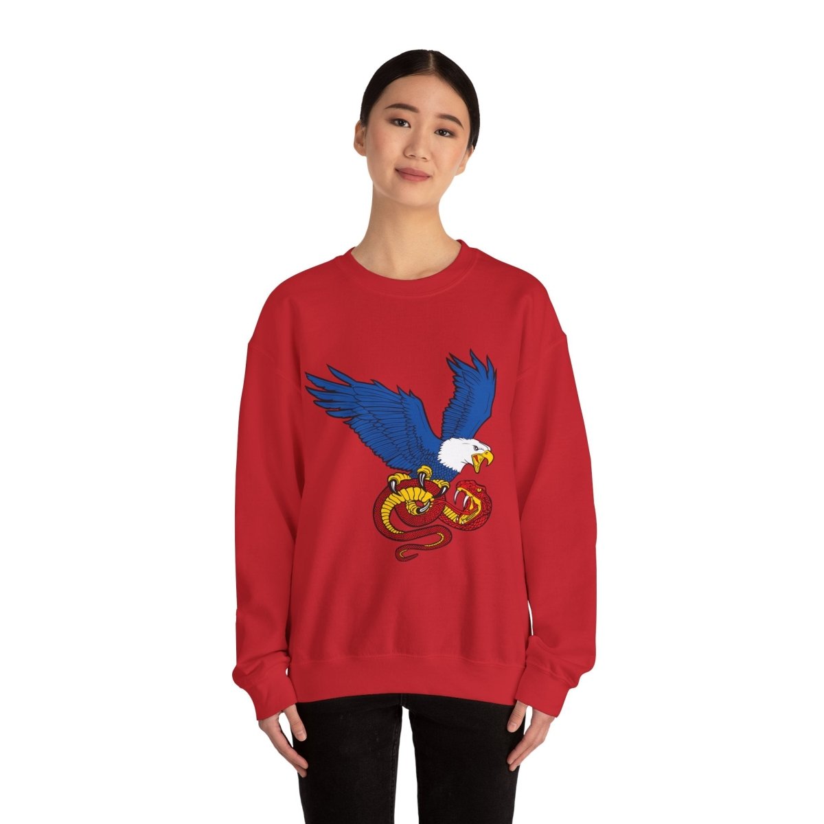 Free Oppression - Sweatshirt - Democracy Eagle vs. Fascist Snake – Anti - Fascist Symbol Sweatshirt