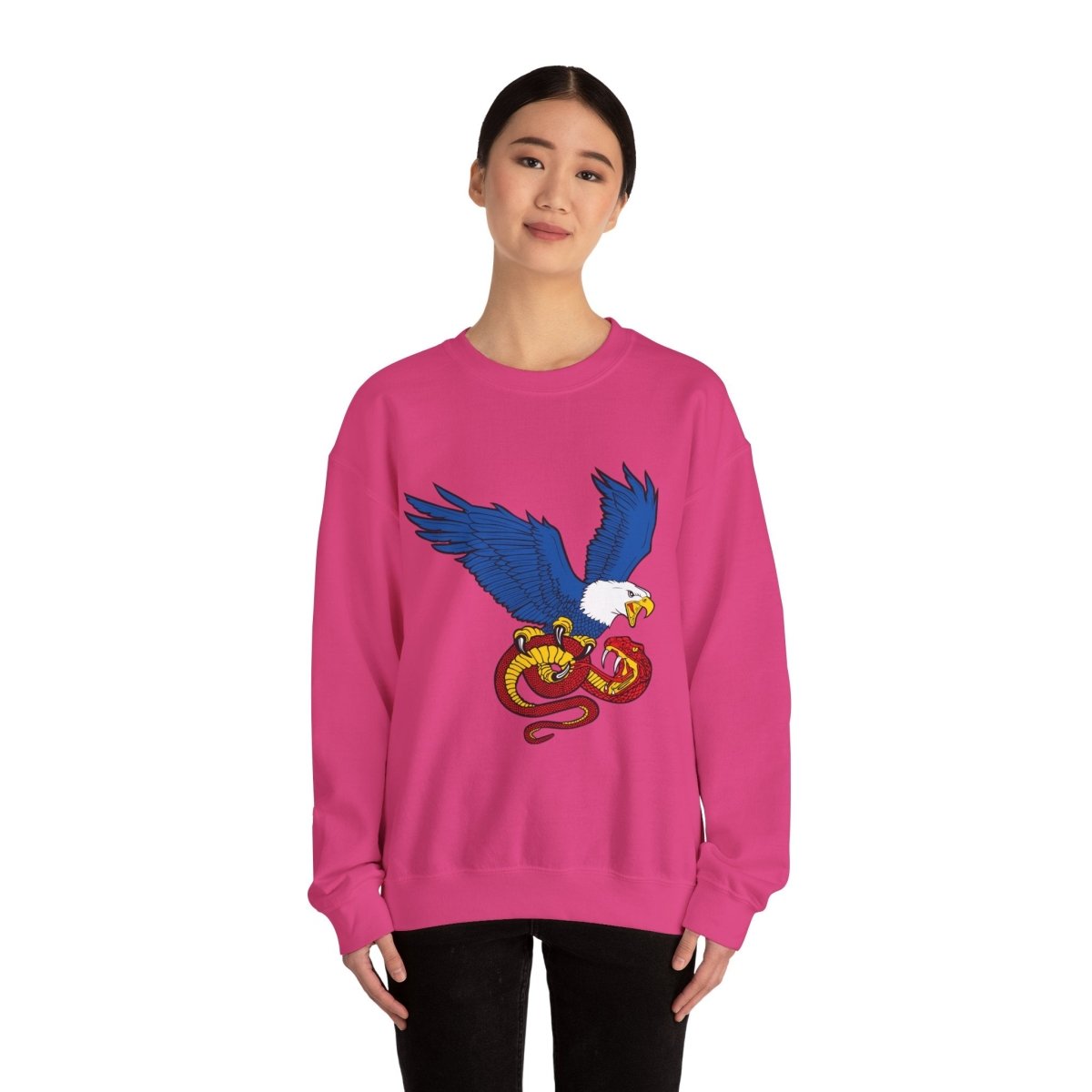 Free Oppression - Sweatshirt - Democracy Eagle vs. Fascist Snake – Anti - Fascist Symbol Sweatshirt
