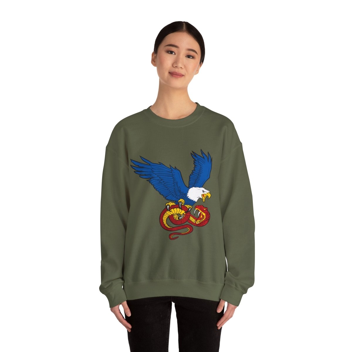 Free Oppression - Sweatshirt - Democracy Eagle vs. Fascist Snake – Anti - Fascist Symbol Sweatshirt