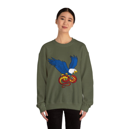 Free Oppression - Sweatshirt - Democracy Eagle vs. Fascist Snake – Anti - Fascist Symbol Sweatshirt