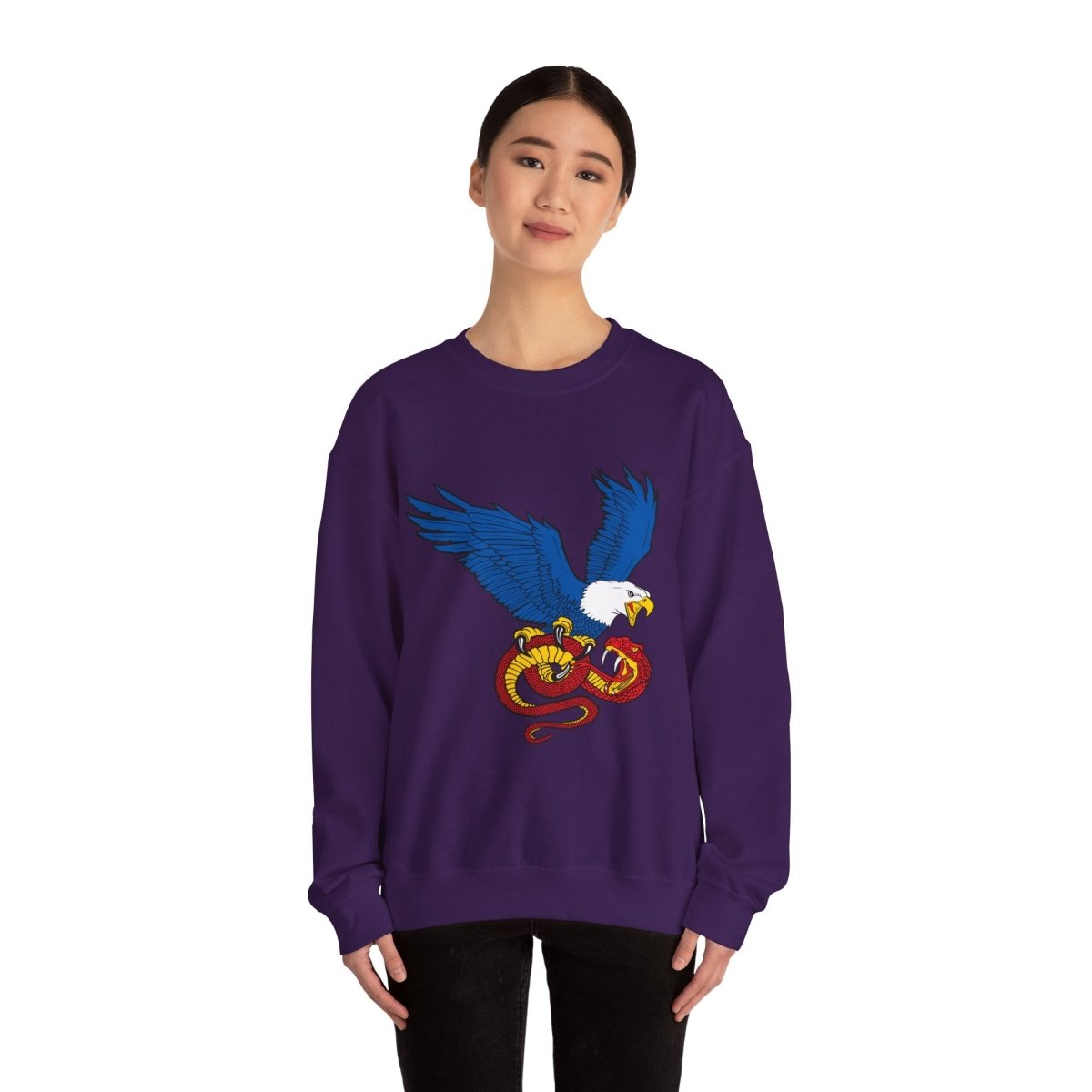 Free Oppression - Sweatshirt - Democracy Eagle vs. Fascist Snake – Anti - Fascist Symbol Sweatshirt
