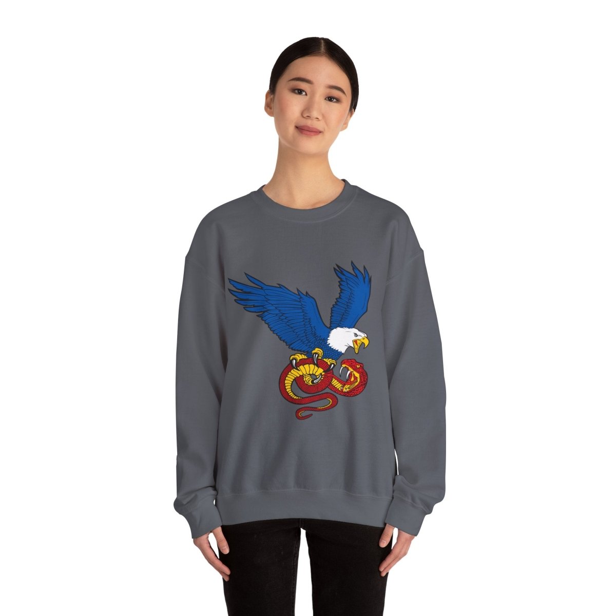Free Oppression - Sweatshirt - Democracy Eagle vs. Fascist Snake – Anti - Fascist Symbol Sweatshirt