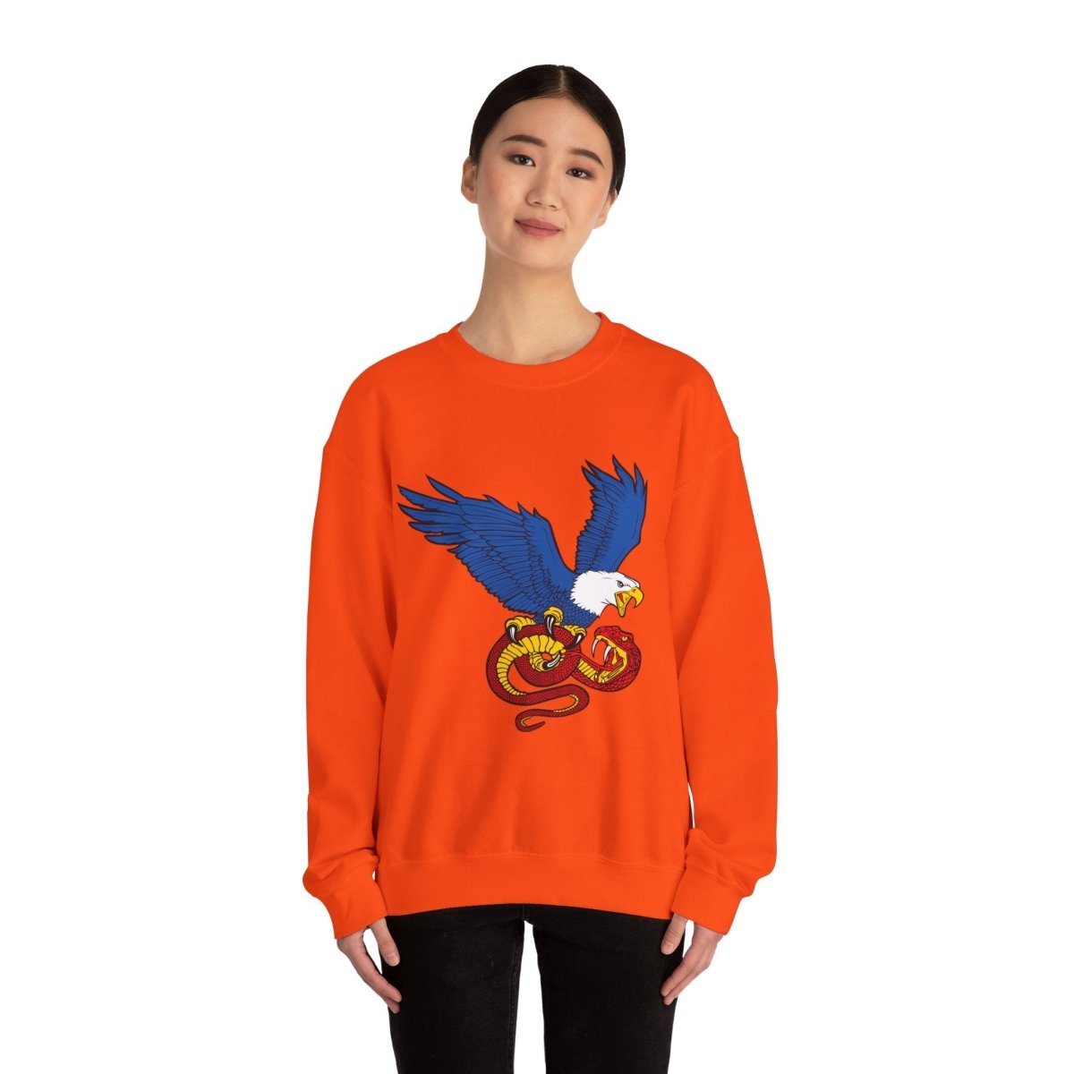 Free Oppression - Sweatshirt - Democracy Eagle vs. Fascist Snake – Anti - Fascist Symbol Sweatshirt