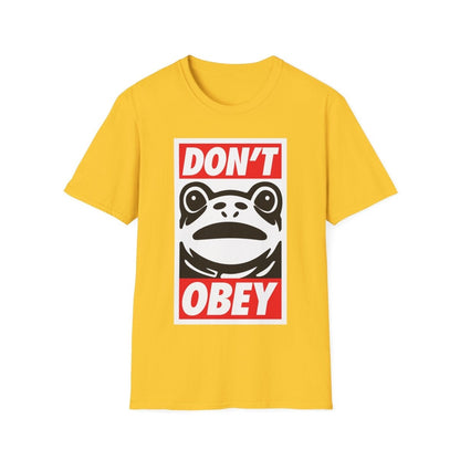 Free Oppression - T-Shirt - Don’t Obey – Anti - Authoritarian Frog T-Shirt